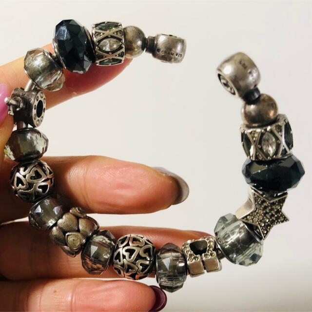 白木/黒塗り スワロフスキー カミリア ブレスレット - 通販 - linnke