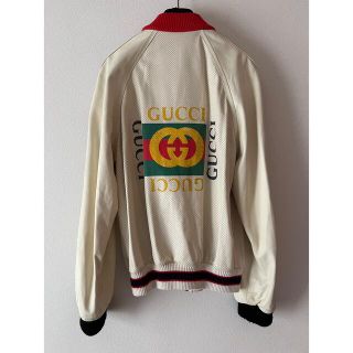 グッチ(Gucci)の★美品・46★GUCCI レザージャケット レザー ジャケット グッチ ホワイト(レザージャケット)