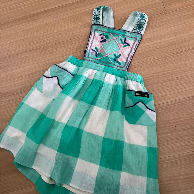 キッズ服女の子用(90cm~)bonjour diary エプロンワンピース　6y 新品