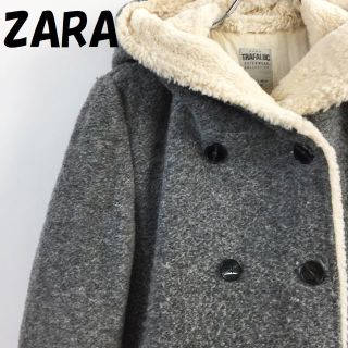 ザラ(ZARA)のザラ コート フード付き 裏地あり ウール グレー USAサイズS レディース(その他)