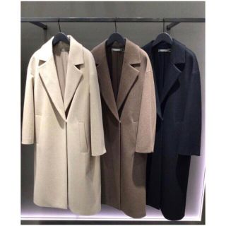 theory luxe 21AW キルティング切り替え　ウールロングコート　黒