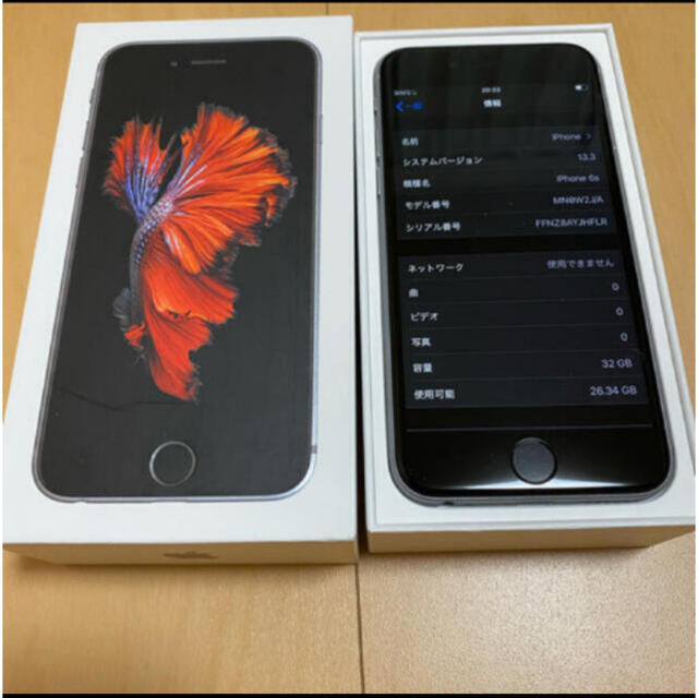 スマートフォン本体iPhone6s スペースグレイ