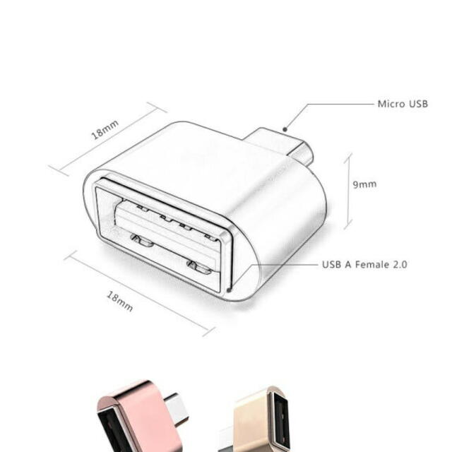 変換アダプタ OTG USB to micro USB  ピンク 208 スマホ/家電/カメラのスマートフォン/携帯電話(その他)の商品写真