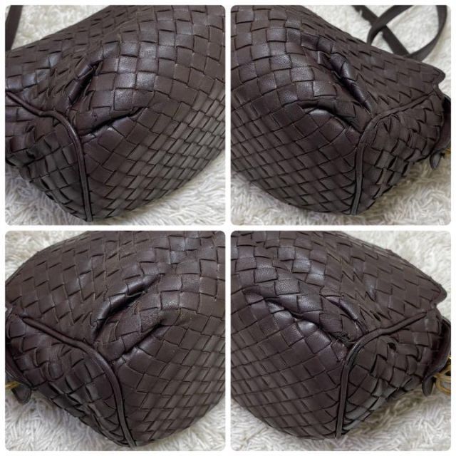 Bottega Veneta(ボッテガヴェネタ)のボッテガ イントレチャート レザー ショルダー バッグ ブラウン 茶色. レディースのバッグ(ショルダーバッグ)の商品写真