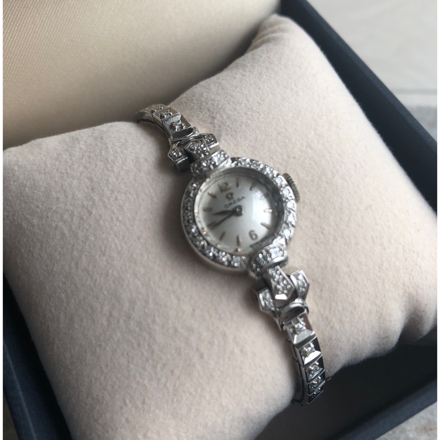 値下げ！美品1950s オメガアンティークダイヤモンド腕時計　ジュエリーウォッチ