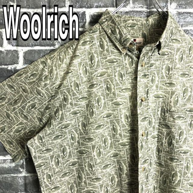 WOOLRICH(ウールリッチ)のウールリッチ☆総柄シャツ フィッシュ柄 古着 ゆるだぼ ワンポイントロゴ l47 メンズのトップス(シャツ)の商品写真