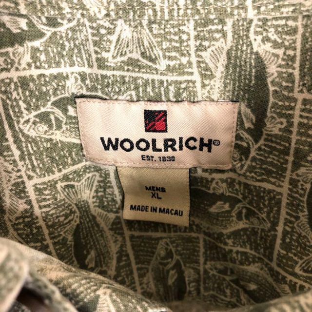 WOOLRICH(ウールリッチ)のウールリッチ☆総柄シャツ フィッシュ柄 古着 ゆるだぼ ワンポイントロゴ l47 メンズのトップス(シャツ)の商品写真