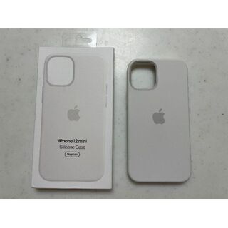 アップル(Apple)の美品 iPhone 12 mini 純正シリコーンケース ホワイト MagSaf(iPhoneケース)