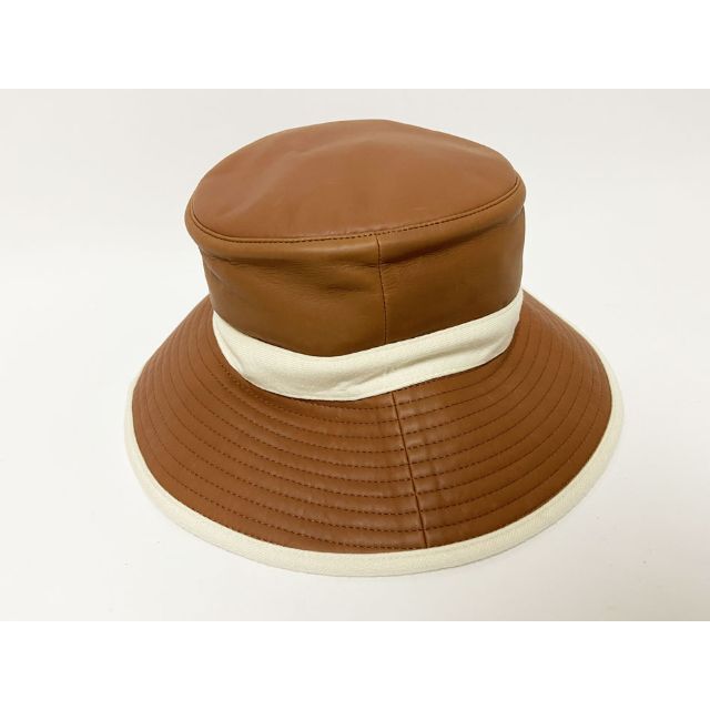 Hermes - エルメス 帽子 ハット カシミア カーフ ブラウン レディース 58 美品