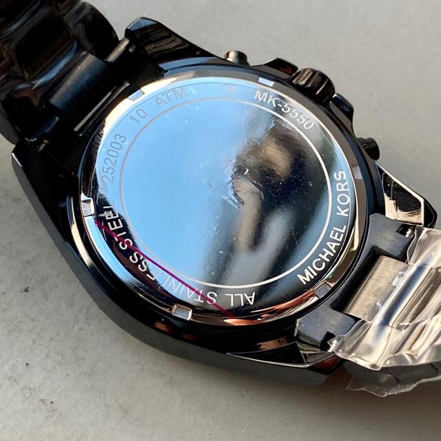 Michael Kors(マイケルコース)の【新品】マイケルコース クォーツ 腕時計 男女 クロノグラフ カレンダー 黒 メンズの時計(腕時計(アナログ))の商品写真