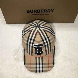 バーバリー(BURBERRY)のBURBERRY モノグラムモチーフチェックコットンベースボールキャップ(キャップ)