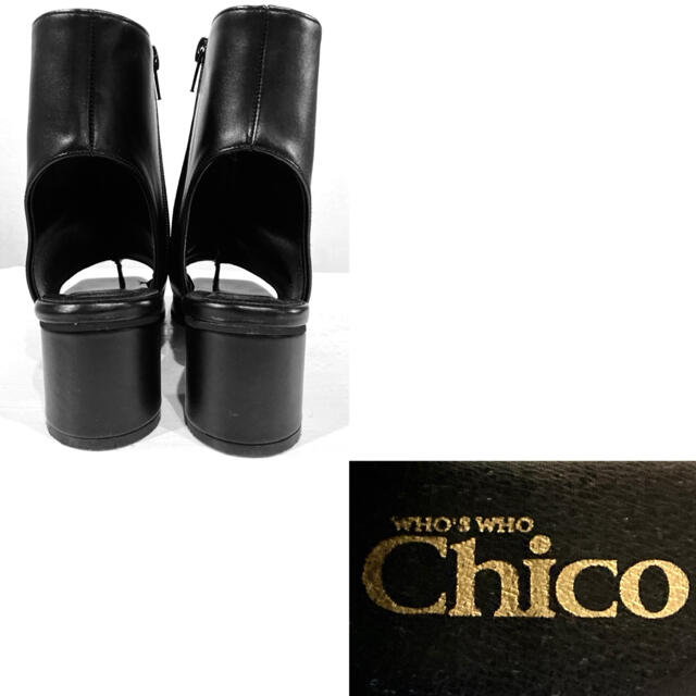 who's who Chico(フーズフーチコ)のWHO'S WHO CHICO★レザーサンダル★オープントゥ★フーズフーチコ★黒 レディースの靴/シューズ(サンダル)の商品写真