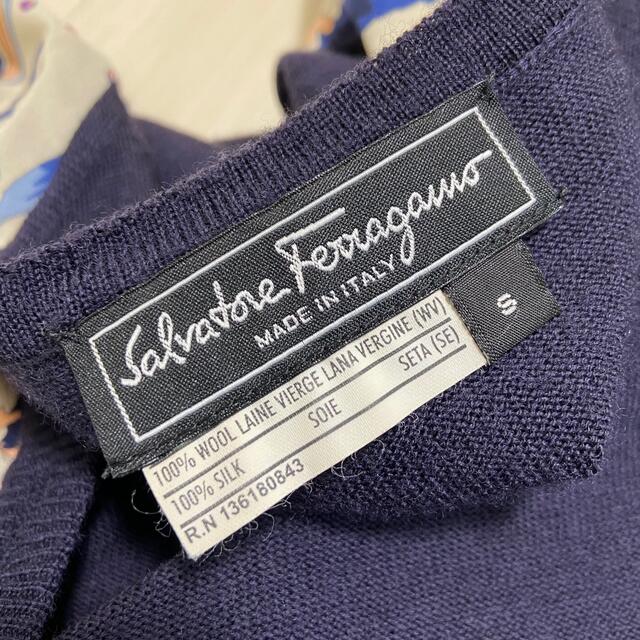 Salvatore Ferragamo(サルヴァトーレフェラガモ)のサルバトーレフェラガモ コンビ素材 ハイゲージニットカーディガン レディースのトップス(カーディガン)の商品写真