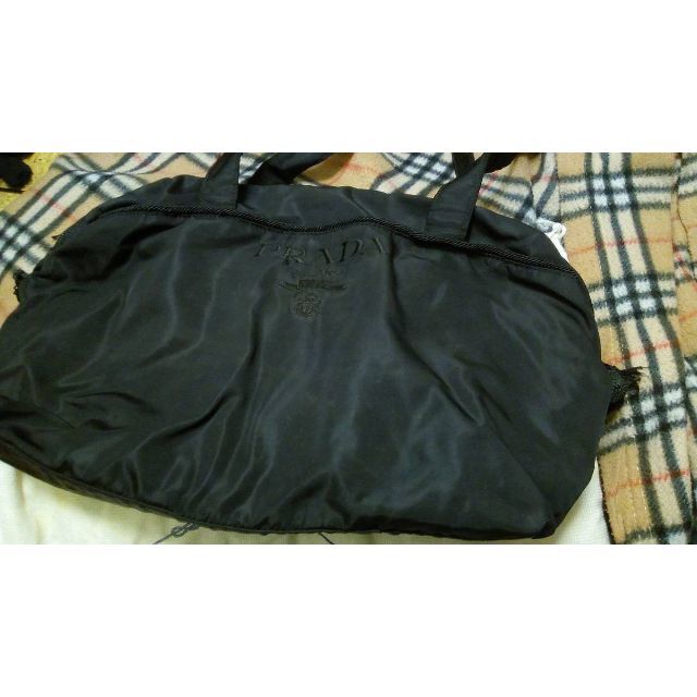 メール便に限り送料無料!! PRADA(プラダ) ブラックナイロン ロゴ柄