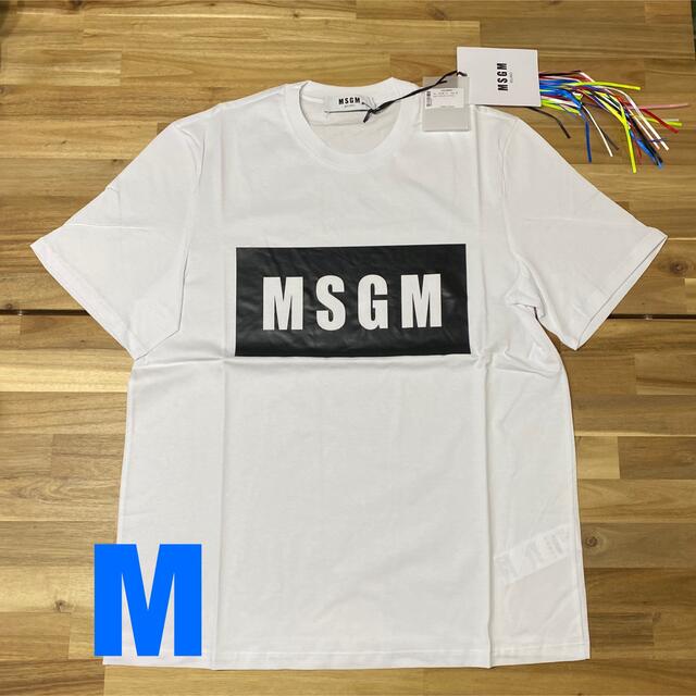 早割！【MSGM】ボックスロゴ Ｔシャツ 白 XS