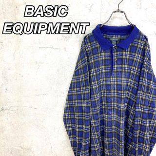 希少 90s ベーシックイクイップメント ポロシャツ チェック柄 美品(ポロシャツ)