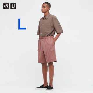 ユニクロ(UNIQLO)のユニクロ U クライミングショーツ　ピンク　Ｌ(ショートパンツ)