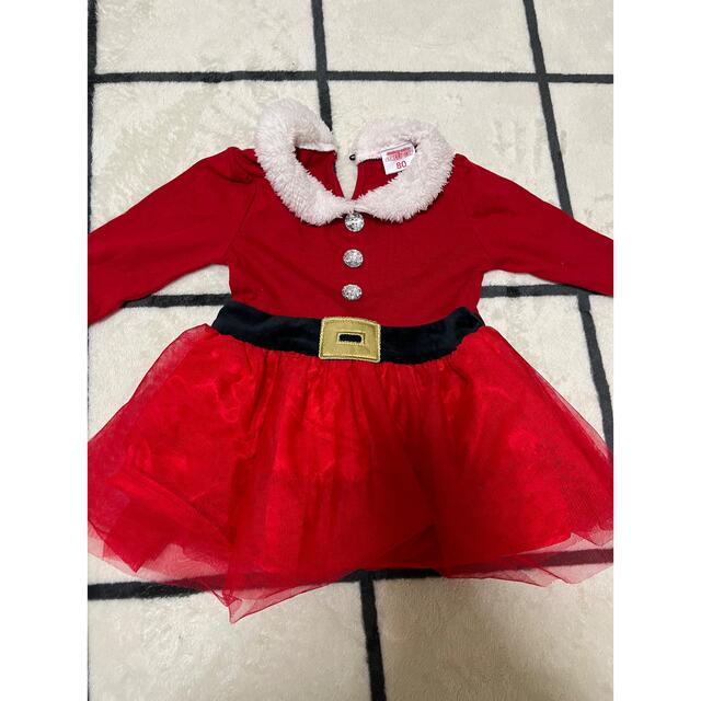 クリスマス　ワンピース キッズ/ベビー/マタニティのベビー服(~85cm)(ワンピース)の商品写真