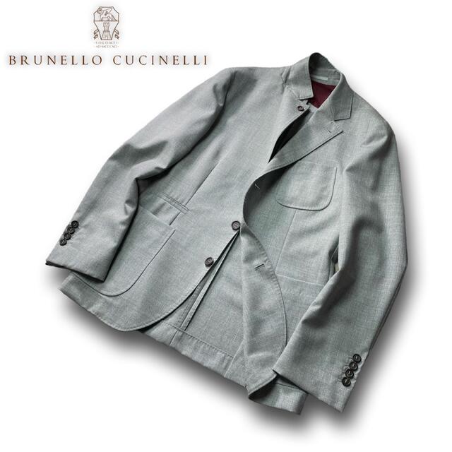 BRUNELLO CUCINELLI(ブルネロクチネリ)のF89★美品★極上サマーウール100% テーラードジャケット ブルネロクチネリ メンズのジャケット/アウター(テーラードジャケット)の商品写真