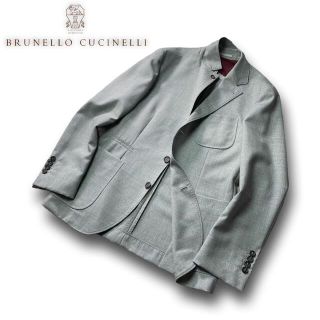 ブルネロクチネリ(BRUNELLO CUCINELLI)のF89★美品★極上サマーウール100% テーラードジャケット ブルネロクチネリ(テーラードジャケット)