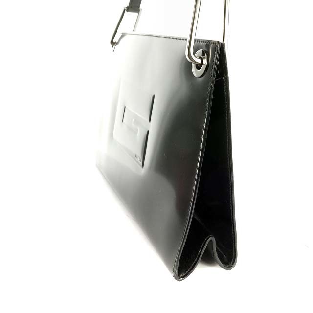 グッチ GUCCI ワンショルダーバッグ レザー ロゴ 型押し 黒 ブラック グッチ GUCCI ワンショルダーバッグ レザー ロゴ 型押し 黒 ブラック