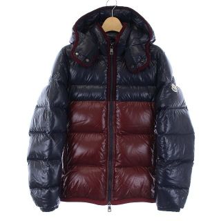 モンクレール(MONCLER)のモンクレール ハリー ダウンジャケット フード ナイロン バイカラー 0 紺(ダウンジャケット)