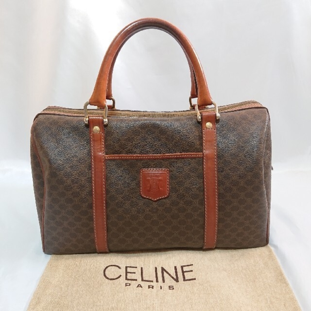 CELINE マカダム柄 ハンドバッグ ミニボストン - ハンドバッグ