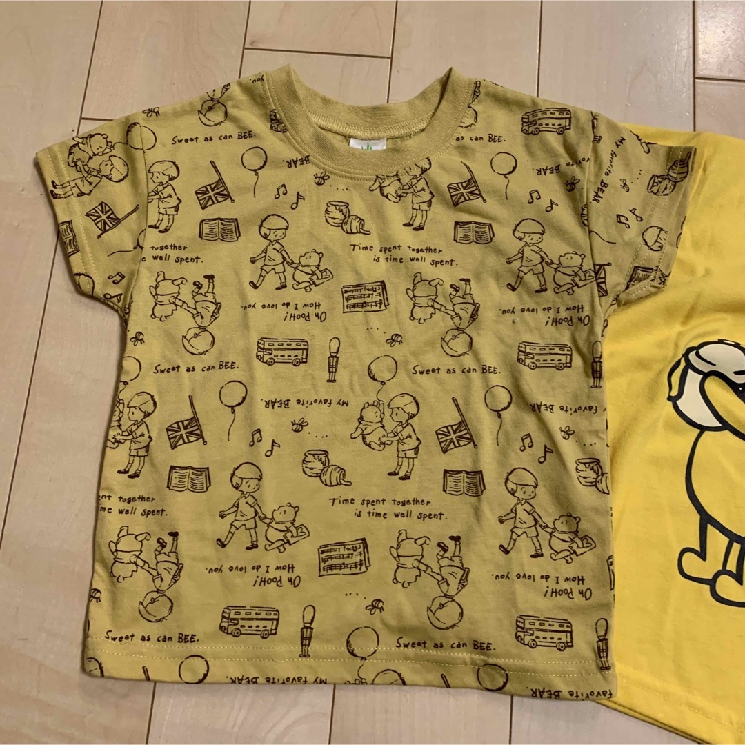 くまのプーさん(クマノプーサン)の⭐︎新品　くまのプーさん　半袖　Tシャツ　２枚セット　イエロー　95 キッズ/ベビー/マタニティのキッズ服男の子用(90cm~)(Tシャツ/カットソー)の商品写真