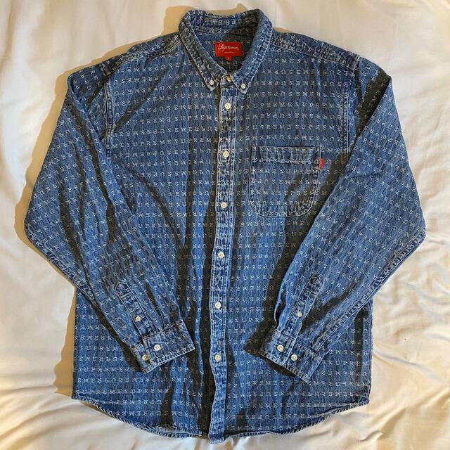 Supreme Jacquard Logos Denim Shirt Large