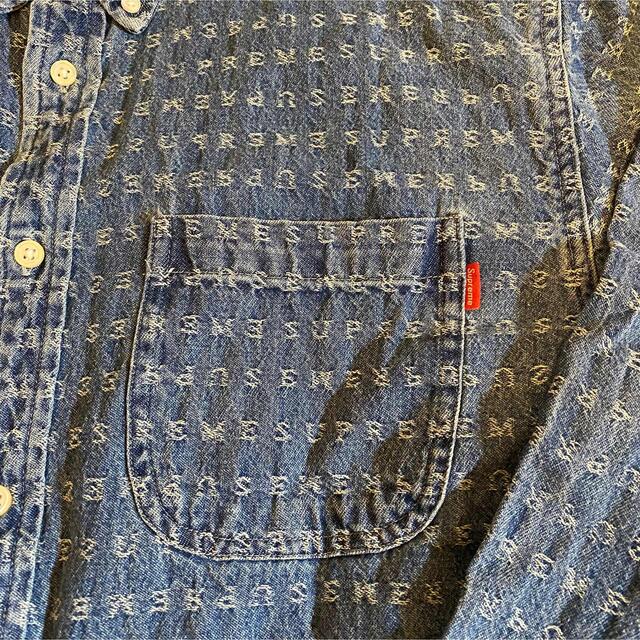 Supreme Jacquard Logos Denim Shirt Large 3