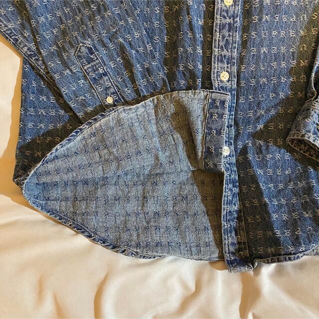 Supreme Jacquard Logos Denim Shirt Large 5