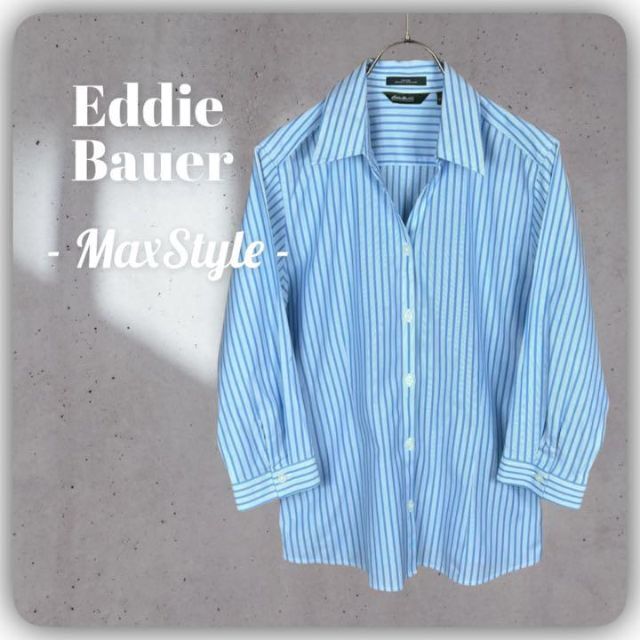 Eddie Bauer(エディーバウアー)の【Eddie Bauer】 古着 ストライプ ブラウス シャツ レディースのトップス(シャツ/ブラウス(長袖/七分))の商品写真