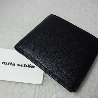 ミラショーン(mila schon)の【新品/本物】mila schon（ミラ・ショーン）二つ折財布/黒(折り財布)