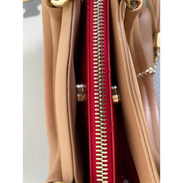 レディース ハンドバッグ フォーマル バッグ ベージュ 赤 キャラメル色 可愛い レディースのバッグ(ハンドバッグ)の商品写真