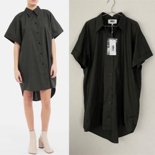 エムエムシックス(MM6)の【新品】MM6 MaisonMargiela  半袖 シャツワンピース (シャツ/ブラウス(半袖/袖なし))