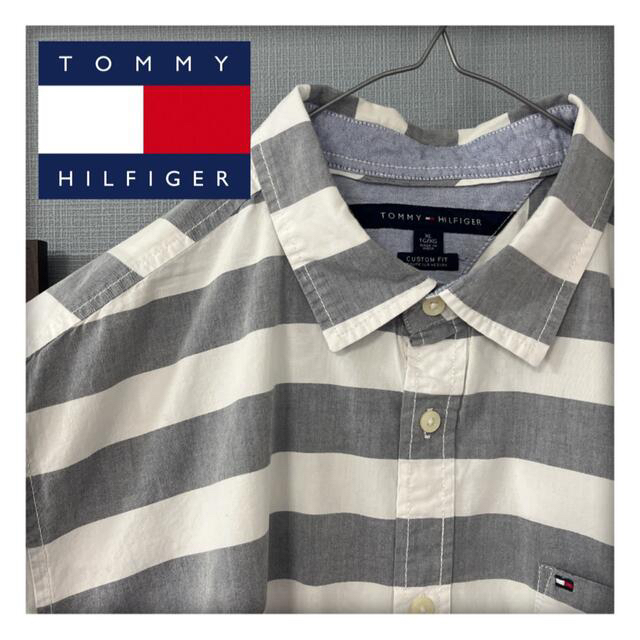 TOMMY HILFIGER(トミーヒルフィガー)のトミーヒルフィガー　半袖シャツ　ボーダー　オーバーサイズ メンズのトップス(シャツ)の商品写真
