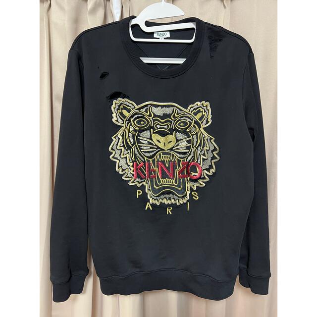 希少】KENZO ケンゾー スウェット タイガー刺繍 ブラック ピンク M- 希少】KENZO ケンゾー スウェット タイガー刺繍 ブラック ピンク M-