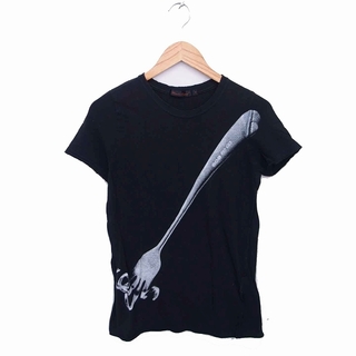 アンダーカバー(UNDERCOVER)のアンダーカバー Tシャツ カットソー フォーク柄 切りっぱなし 半袖 2 黒(Tシャツ(半袖/袖なし))
