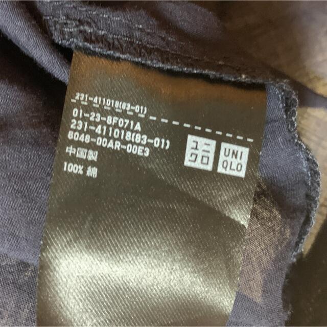 UNIQLO(ユニクロ)のブラウス ネイビー　Lサイズ　綿100% レディースのトップス(シャツ/ブラウス(長袖/七分))の商品写真