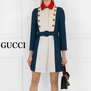 グッチ(Gucci)の新品 GUCCI グッチ カラーブロック ロング ジャケット コート ワンピース(テーラードジャケット)