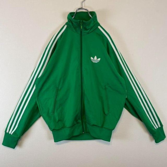 アディダスadidas トラックジャケットジャージ ロゴ刺繍 緑グリーンM古着 購入特価商品 緑グリーンL古着 ロゴ刺繍 トラックジャケットジャージ アディダスadidas ジャージ