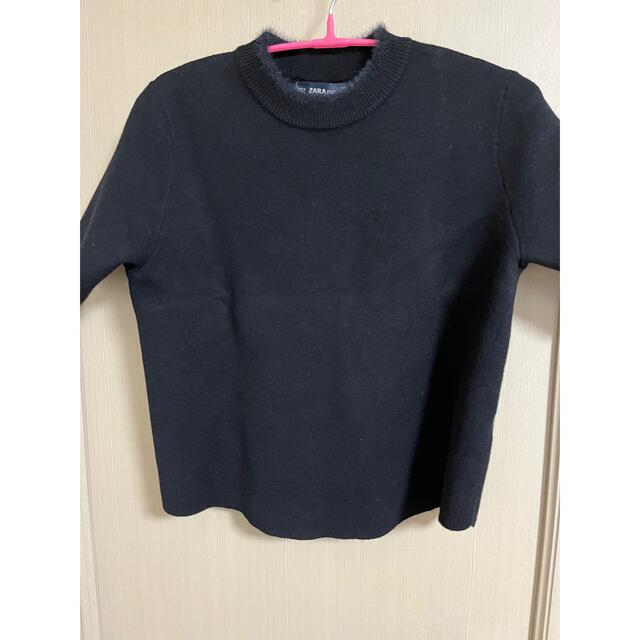 ZARA(ザラ)のZARA 半袖ニット　黒 レディースのトップス(ニット/セーター)の商品写真