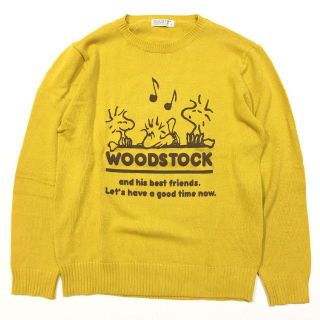 ピーナッツ(PEANUTS)の新品 正規 黄 Ｌ スヌーピー ウッドストック コットンセーター 春秋 ニット(ニット/セーター)