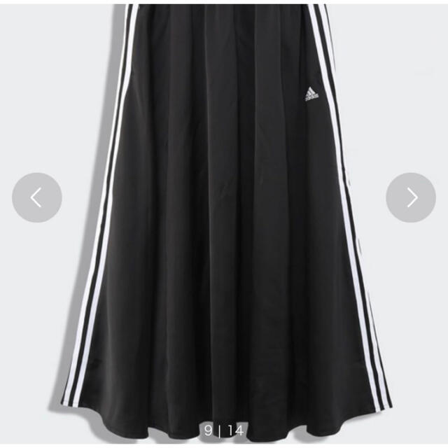 adidas(アディダス)のアディダス　サテンロングスカート　黒　S レディースのスカート(ロングスカート)の商品写真