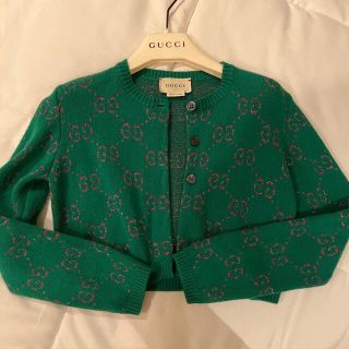 グッチ(Gucci)の国内正規品　GUCCI グッチ　カーディガン　ロゴ　ラメ　3歳サイズ　美品(カーディガン)