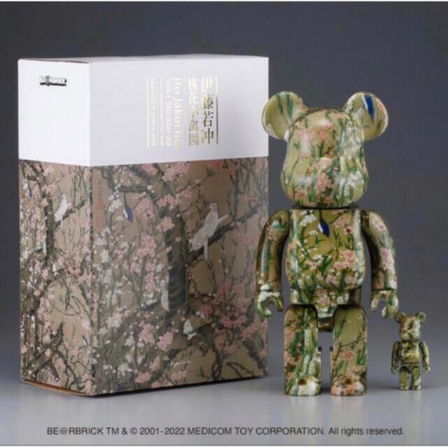 BE@RBRICK 伊藤若冲「桃花小禽図」 100% ＆ 400%