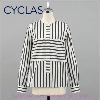 ドゥロワー(Drawer)のcyclas コットンシルクアイコニックストライプシャツ(シャツ/ブラウス(長袖/七分))