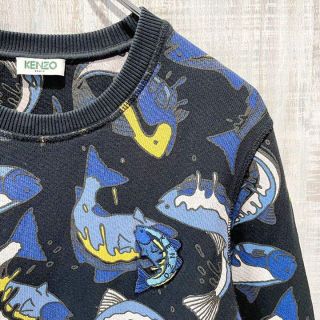 超希少 KENZO ケンゾー fish 魚 総柄 スウェット シャツ レア