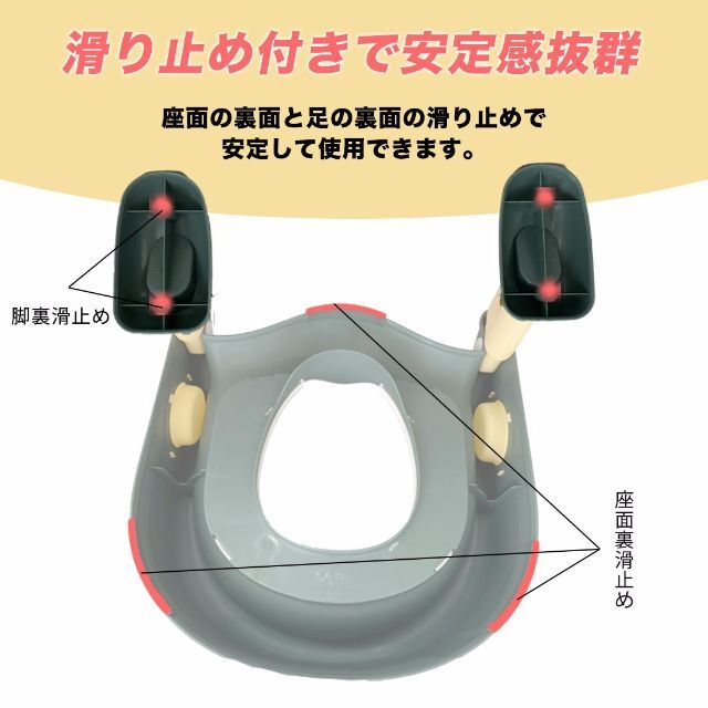 新品未使用 緑 補助便座 子供用トイレ踏台 高さ調節 足置 足台ステップ キッズ/ベビー/マタニティのおむつ/トイレ用品(補助便座)の商品写真