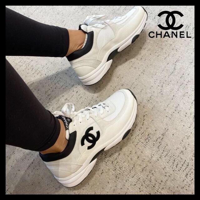 特別価格 CHANEL 大人気レアロゴスニーカー サイズ:39 CHANEL